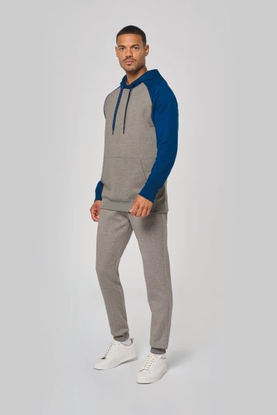 Sweat-shirt à capuche bicolore unisexe – Image 4