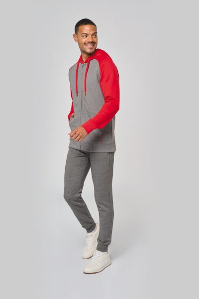 Veste molleton zippée capuche bicolore unisexe – Image 4