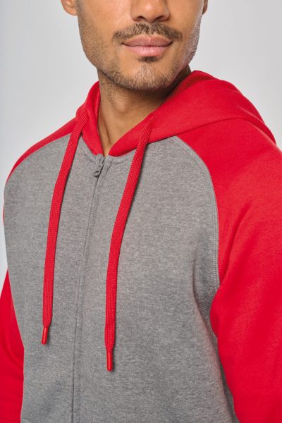 Veste molleton zippée capuche bicolore unisexe – Image 10