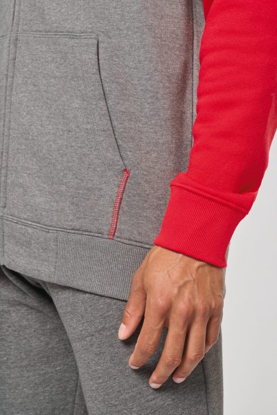 Veste molleton zippée capuche bicolore unisexe – Image 12
