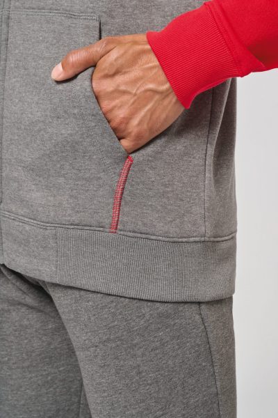 Veste molleton zippée capuche bicolore unisexe – Image 11
