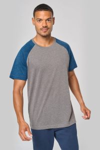T-shirt triblend bicolore sport manches courtes unisexe