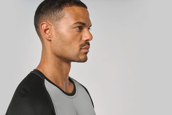 T-shirt de sport bicolore manches courtes unisexe – Image 17