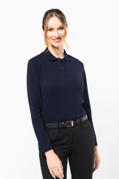 Polo Supima® manches longues femme – Image 3