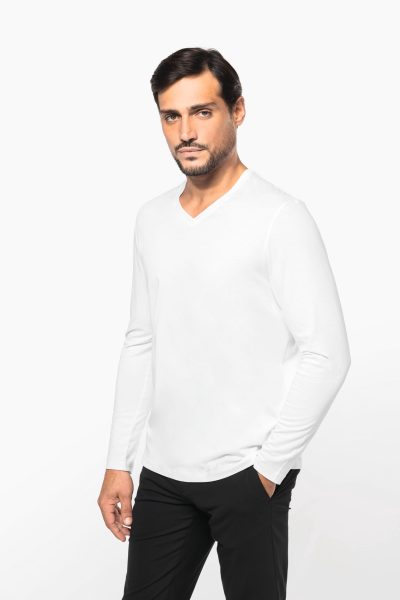 T-shirt Supima® col V manches longues homme – Image 3