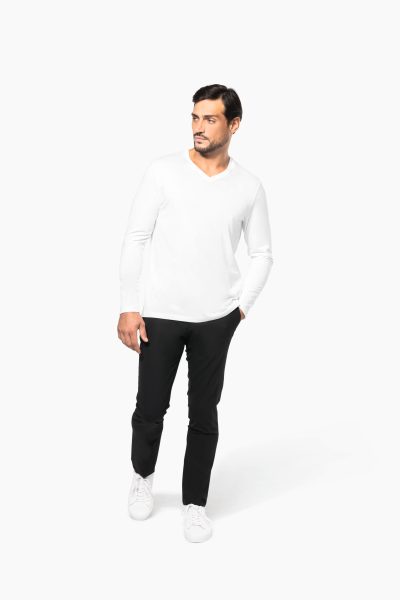 T-shirt Supima® col V manches longues homme – Image 4