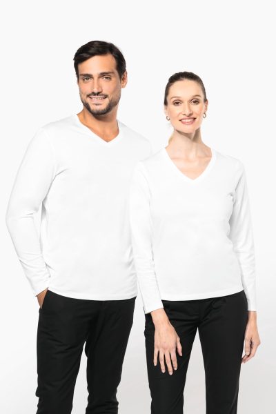 T-shirt Supima® col V manches longues femme – Image 6