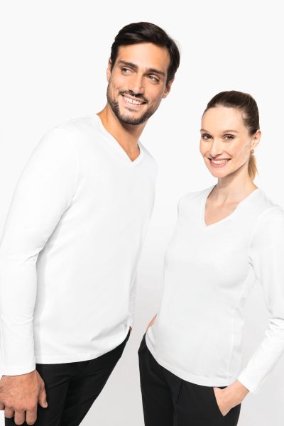 T-shirt Supima® col V manches longues femme – Image 7