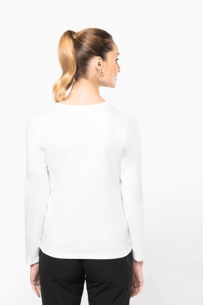 T-shirt Supima® col V manches longues femme – Image 2