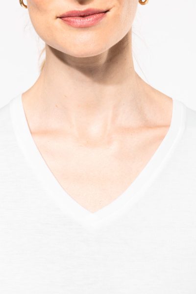 T-shirt Supima® col V manches longues femme – Image 10