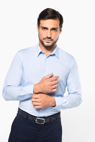 Chemise popeline manches longues homme