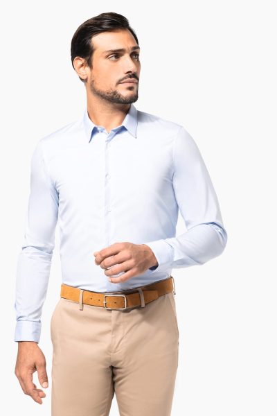 Chemise popeline manches longues homme