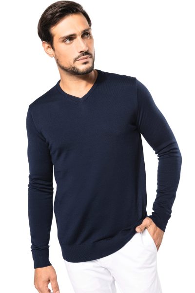 Pull Mérinos col V homme – Image 3