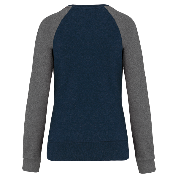 Sweat-shirt French Terry Bio bicolore col rond manches raglan femme – Image 12