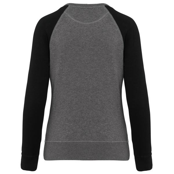 Sweat-shirt French Terry Bio bicolore col rond manches raglan femme – Image 14