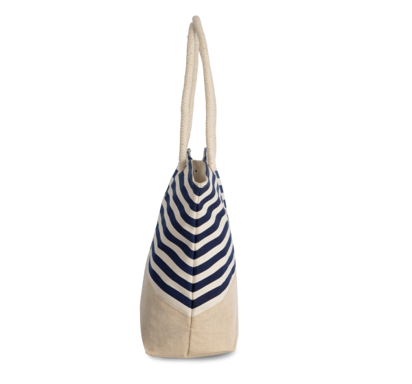 Sac shopping style marin en toile de jute – Image 4