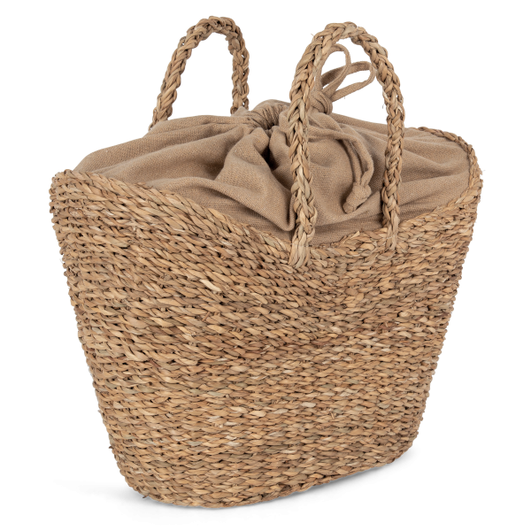 Sac panier demi-lune en jonc de mer – Image 4