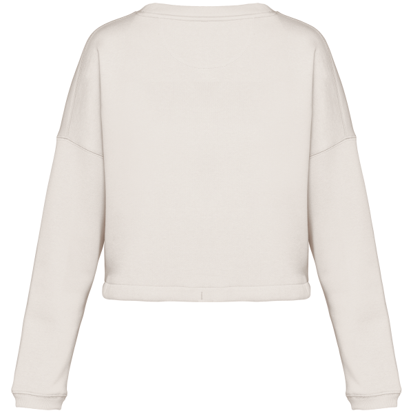 Sweat-shirt écoresponsable à col rond oversize crop femme – Image 15