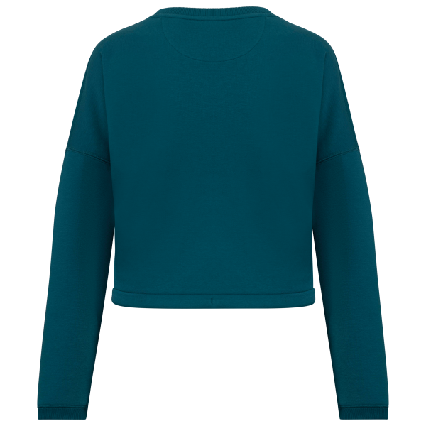 Sweat-shirt écoresponsable à col rond oversize crop femme – Image 17