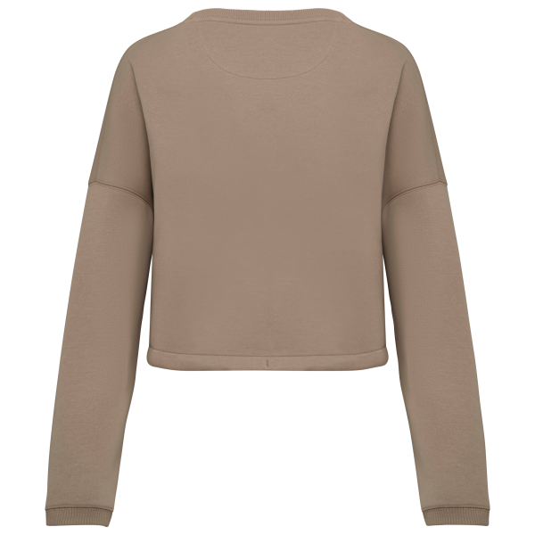 Sweat-shirt écoresponsable à col rond oversize crop femme – Image 19