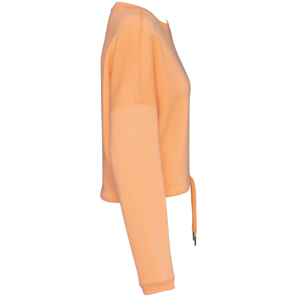Sweat-shirt écoresponsable à col rond oversize crop femme – Image 10