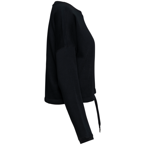 Sweat-shirt écoresponsable à col rond oversize crop femme – Image 12