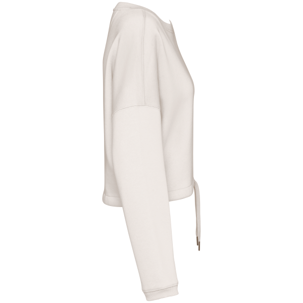 Sweat-shirt écoresponsable à col rond oversize crop femme – Image 16