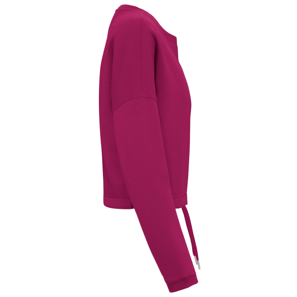 Sweat-shirt écoresponsable à col rond oversize crop femme – Image 14