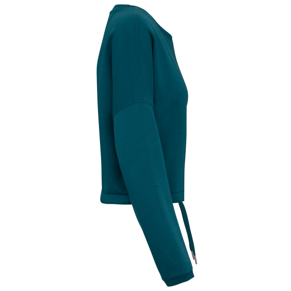 Sweat-shirt écoresponsable à col rond oversize crop femme – Image 18