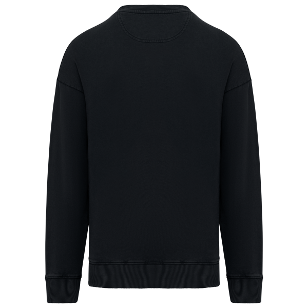 Sweat-shirt écoresponsable à col rond délavé oversize unisexe – Image 10