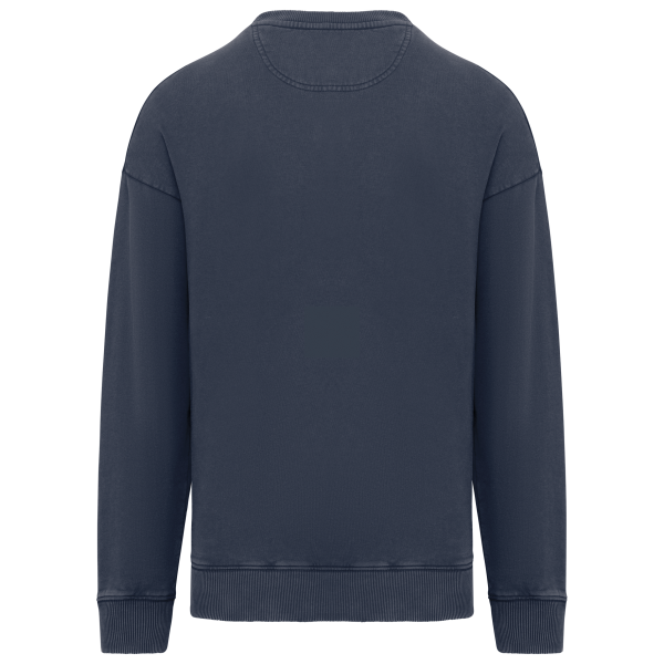 Sweat-shirt écoresponsable à col rond délavé oversize unisexe – Image 12