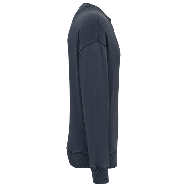 Sweat-shirt écoresponsable à col rond délavé oversize unisexe – Image 13