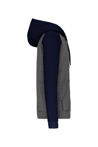 Veste molleton zippée capuche bicolore unisexe – Image 16
