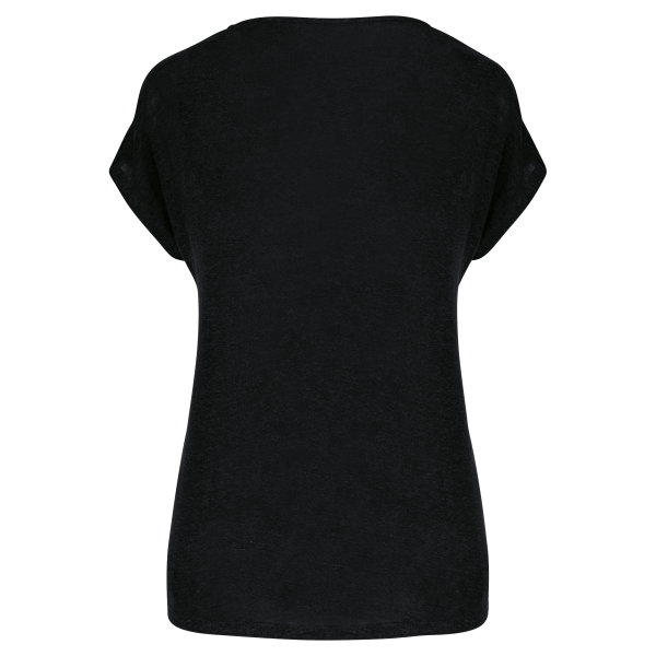 T-shirt col V en lin femme – Image 8