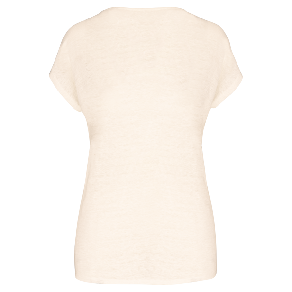 T-shirt col V en lin femme – Image 10