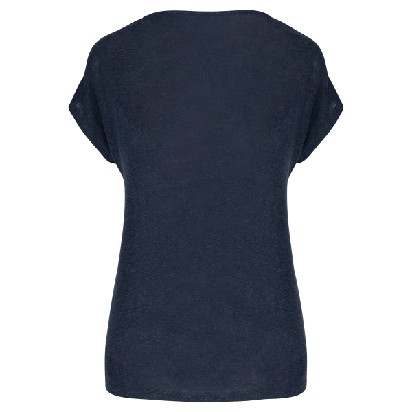 T-shirt col V en lin femme – Image 12