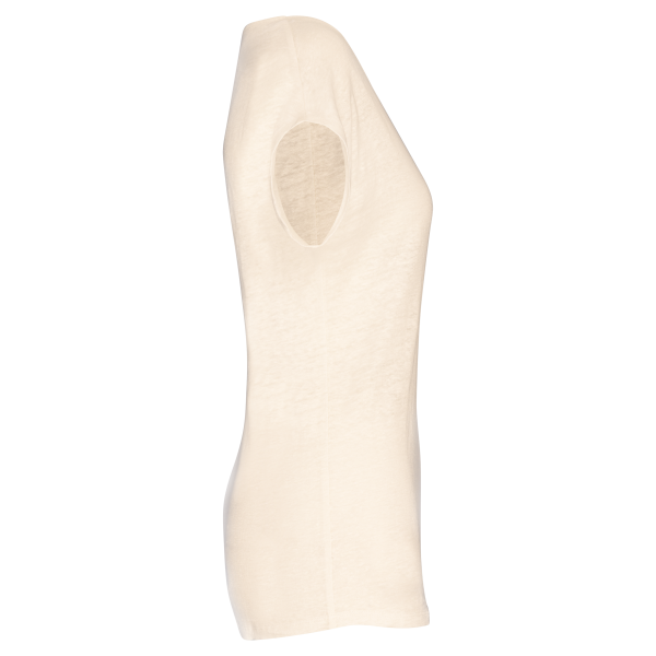 T-shirt col V en lin femme – Image 11