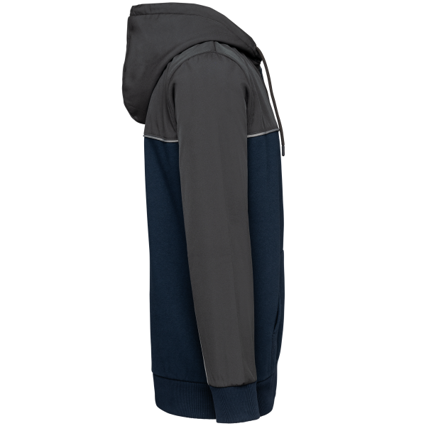 Veste molleton bicolore zippée à capuche écoresponsable unisexe – Image 12