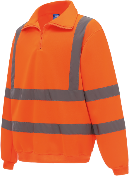 Sweat-shirt 1/4 zip haute visibilité – Image 5