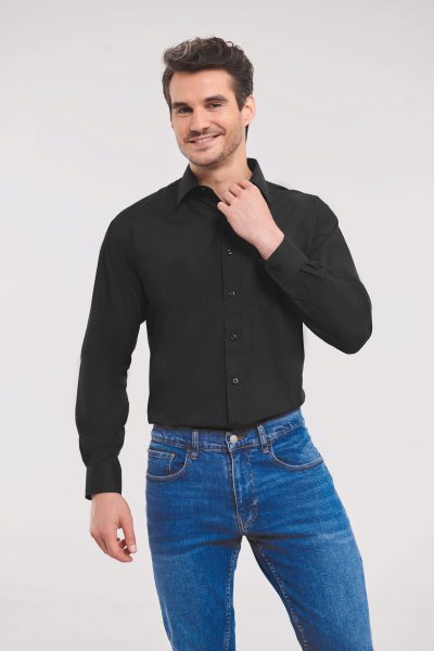 Chemise homme popeline polycoton manches longues