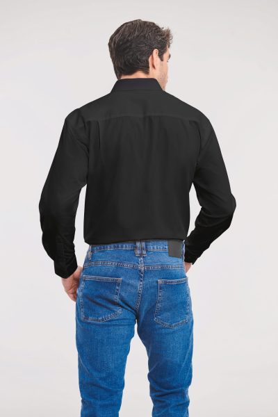 Chemise homme popeline pur coton manches longues – Image 2