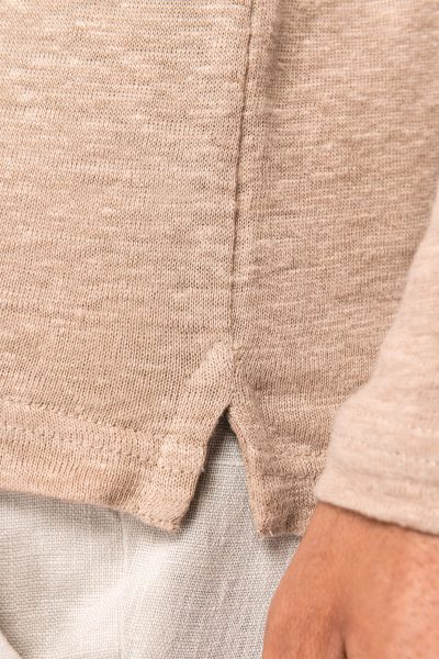 Polo manches longues en lin homme – Image 8