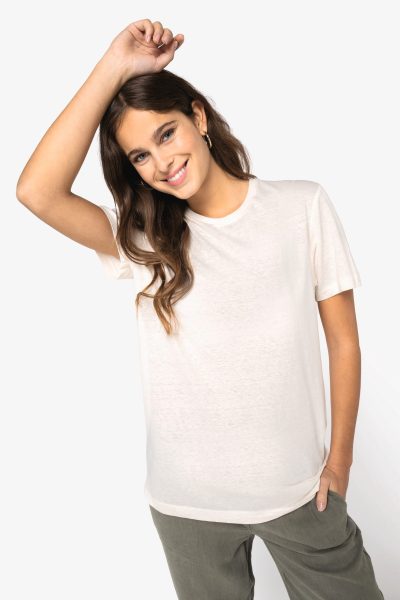 T-shirt écoresponsable en coton bio et lin unisexe – Image 4