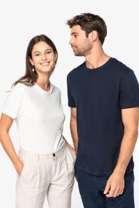 T-shirt écoresponsable en coton bio et lin unisexe