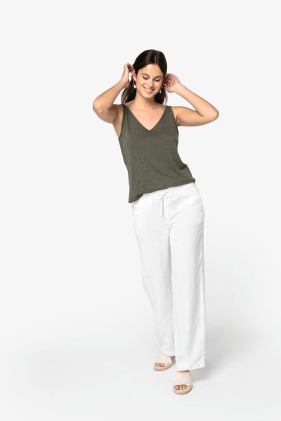 Pantalon délavé en lin femme – Image 2
