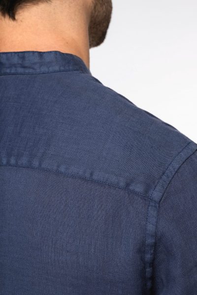 Chemise à col Mao délavée  en lin homme – Image 14