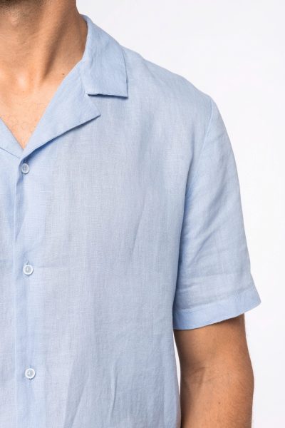 Chemise à col bowling en lin homme – Image 5