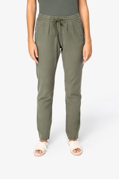 Pantalon écoresponsable délavé en lyocell femme