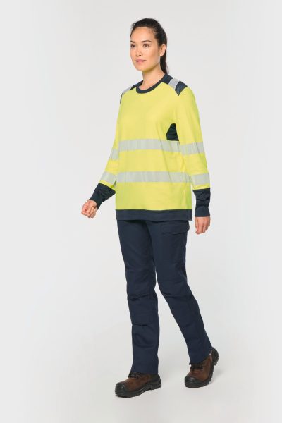 T-shirt de sécurité recyclé col rond manches longues unisexe – Image 13