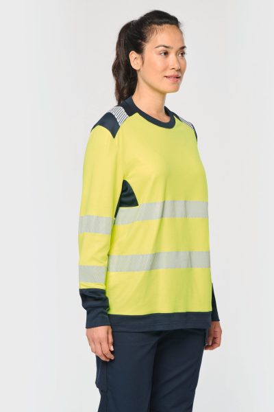 T-shirt de sécurité recyclé col rond manches longues unisexe – Image 11